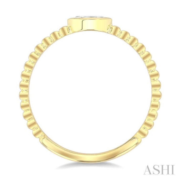1/6 Ctw Petite Bezel Set Marquise CutDiamond Stackable Ring in 14K Yellow Gold