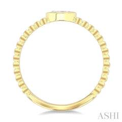 1/6 Ctw Petite Bezel Set Marquise CutDiamond Stackable Ring in 14K Yellow Gold