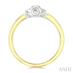 1/4 Ctw 3-Stone Round Cut Diamond Fashion Ring in 14K Yellow and White Gold