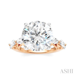 1 Ctw Round Shape Marquise and Round Cut Diamond Semi-Mount Engagement Ring in 14K Rose and White Gold