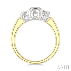 1 Ctw 3-Stone Round Cut Diamond Fashion Ring in 14K Yellow and White Gold