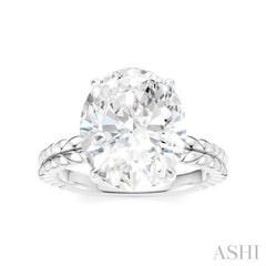 1/10 Ctw Oval Shape Round Cut Diamond Semi-Mount Engagement Ring in 14K White Gold