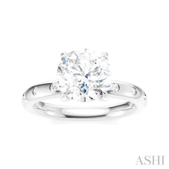 1/6 Ctw Round Shape Round Cut Diamond Semi-Mount Engagement Ring in 14K White Gold