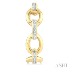 1/10 Ctw Bold Open Window Oval Shaped Round Cut Diamond Fashion Hoop Earring in 10K Yellow Gold