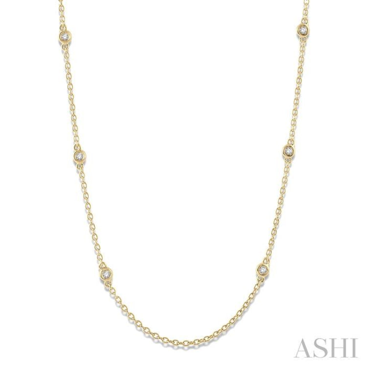 1/5 Ctw Round Cut Diamond Fashion Necklace in 14K Yellow Gold