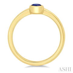 6X4 MM Oval Shape Sapphire Precious Solitaire Ring in 14K Yellow Gold