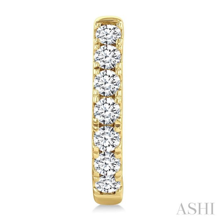 2 Ctw Round Cut Diamond Fashion Hoop Earring in 14K Yellow Gold