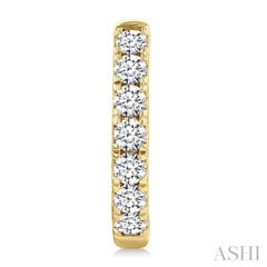 2 Ctw Round Cut Diamond Fashion Hoop Earring in 14K Yellow Gold