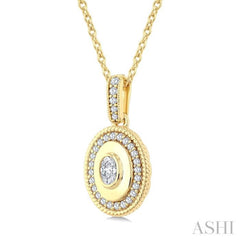 1/4 Ctw Open Window Oval and Round Cut Golden Glow Diamond Fashion Pendant With Chain in 14K Yellow Gold
