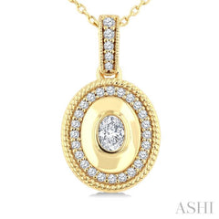 1/4 Ctw Open Window Oval and Round Cut Golden Glow Diamond Fashion Pendant With Chain in 14K Yellow Gold