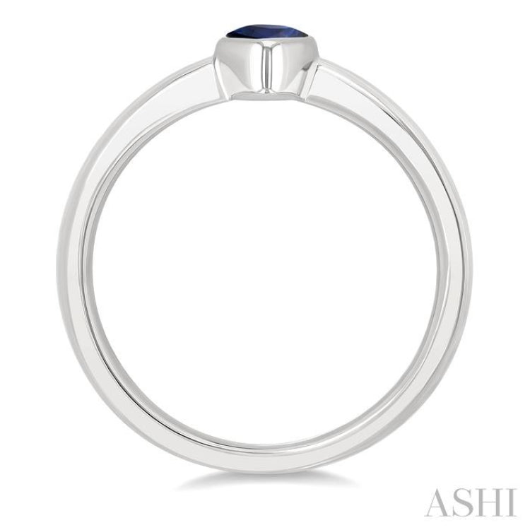 6X4 MM Pear Shape Sapphire Precious Solitaire Ring in 14K White Gold