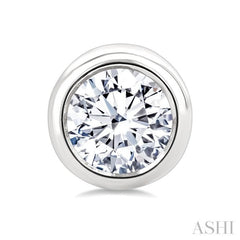3/8 Ctw Bezel Set Round Cut Diamond Stud Earrings in 14K White Gold