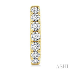 1 1/2 Ctw Round Cut Diamond Fashion Hoop Earring in 14K Yellow Gold