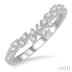 1/4 Ctw Marquise Garland Round Cut Diamond Wedding Band in 14K White Gold