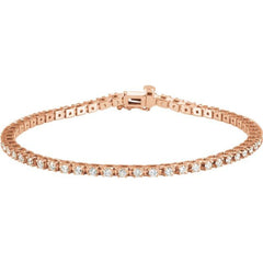14K Rose Gold 2 1/4 CTW Natural Diamond Line 7 1/4" Bracelet