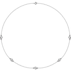 14K White Gold 3/4 CTW Natural Diamond 5-Station 18" Necklace