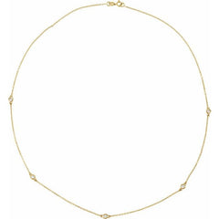 14K Yellow Gold 1 3/4 CTW Natural Diamond 7-Station 24" Necklace