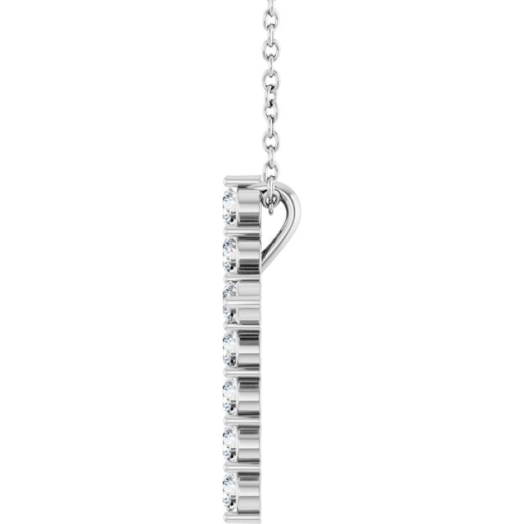 14K White Gold 3/8 CTW Natural Diamond Cross 16-18" Necklace