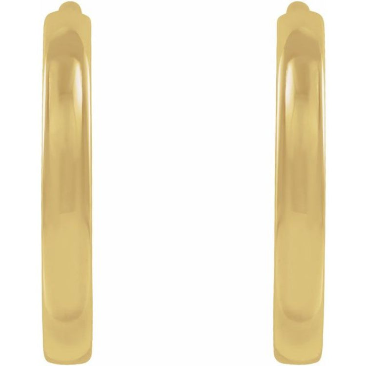 14K Yellow Gold Hinged 10 mm Hoop Earrings