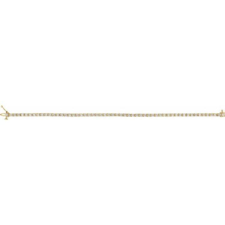 14K Yellow Gold 3 CTW Natural Diamond Line 7 1/4" Bracelet