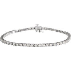 14K White Gold 3 CTW Natural Diamond Line 7 1/4" Bracelet