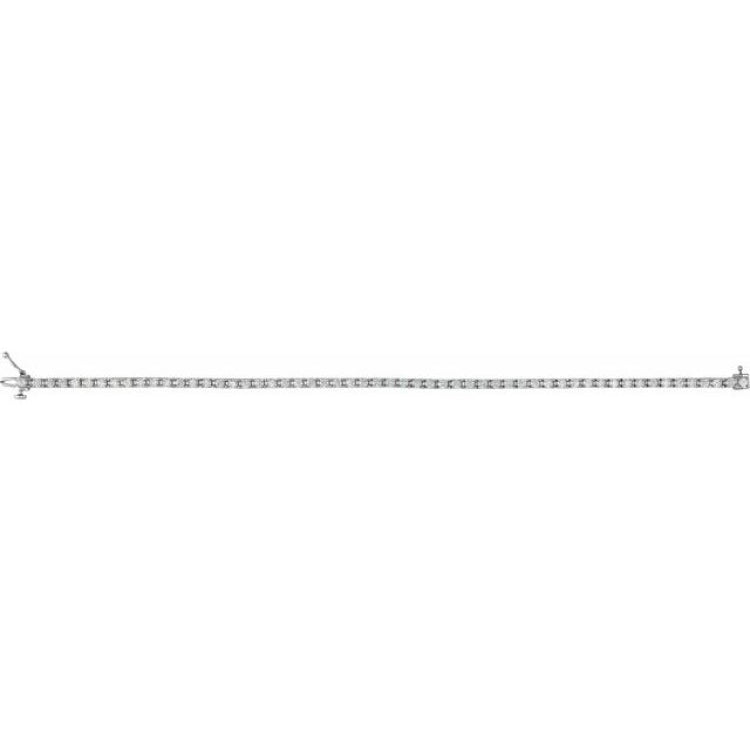 14K White Gold 3 CTW Natural Diamond Line 7 1/4" Bracelet
