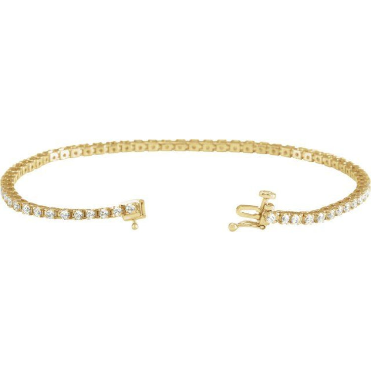 14K Yellow Gold 2 CTW Lab-Grown Diamond Line 7 1/4" Bracelet