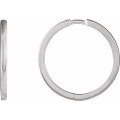 Platinum Hinged 20 mm Hoop Earrings