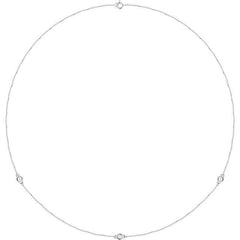 14K White Gold 1/4 CTW Lab-Grown Diamond 3-Station 18" Necklace