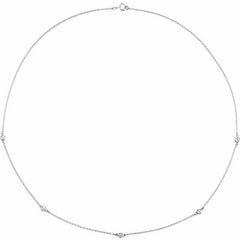 14K White Gold 1/4 CTW Lab-Grown Diamond 5-Station 18" Necklace