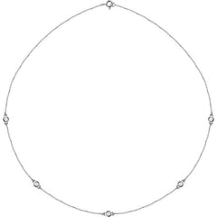 14K White Gold 1/2 CTW Lab-Grown Diamond 5-Station 18" Necklace