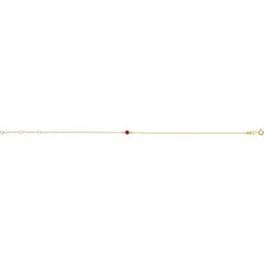 14K Yellow Gold Lab-Grown Ruby Bezel-Set Solitaire 6 1/2-7 1/2" Bracelet