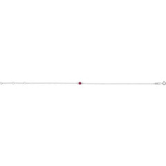 Sterling Silver Lab-Grown Ruby Bezel-Set Solitaire 6 1/2-7 1/2" Bracelet