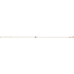 14K Rose Gold Natural Aquamarine Bezel-Set Solitaire 6 1/2-7 1/2" Bracelet