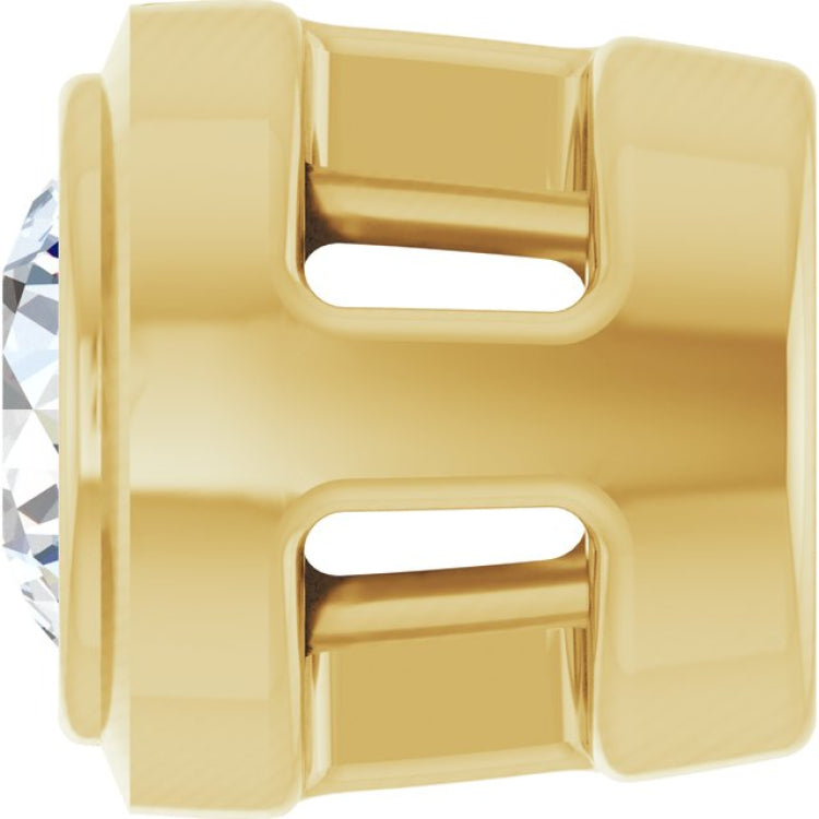 14K Yellow Gold .06 CT Natural Diamond Slide Pendant