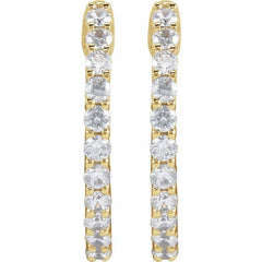 14K Yellow Gold 3/4 CTW Lab-Grown Diamond Inside-Outside Hinged 17.2 mm Hoop Earrings