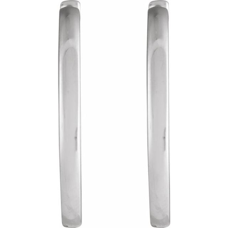 14K White Gold Hinged 18 mm Hoop Earrings