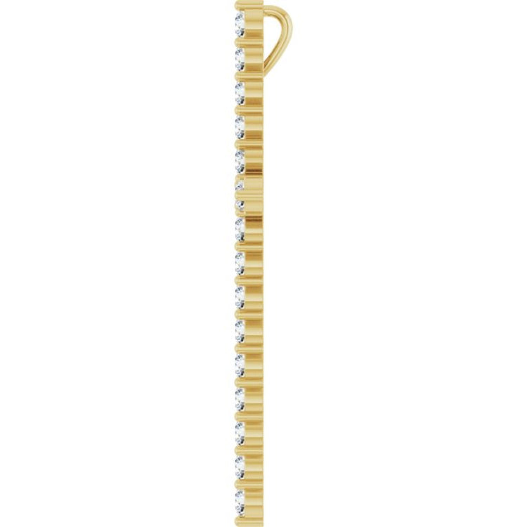 14K Yellow Gold 1 CTW Natural Diamond Cross Pendant
