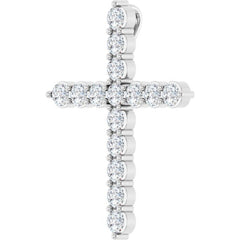 Platinum 3/4 CTW Natural Diamond Cross Pendant