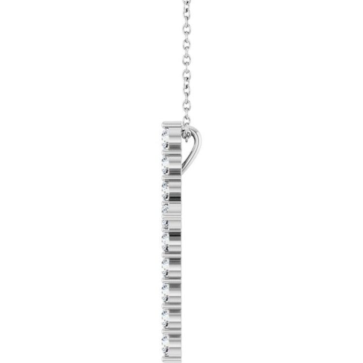 14K White Gold 3/4 CTW Natural Diamond Cross 16-18" Necklace