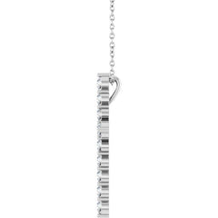 14K White Gold 3/4 CTW Natural Diamond Cross 16-18" Necklace