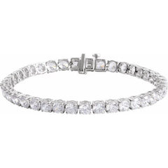 14K White Gold 12 CTW Lab-Grown Diamond Line 7" Bracelet
