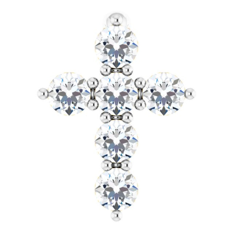 14K White Gold 1/6 CTW Lab-Grown Diamond Cross Pendant