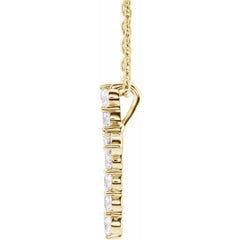 14K Yellow Gold 1/4 CTW Lab-Grown Diamond Cross 16-18" Necklace