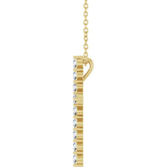 14K Yellow Gold 1/2 CTW Lab-Grown Diamond Cross 16-18" Necklace