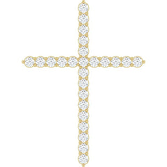 14K Yellow Gold 1 CTW Lab-Grown Diamond Cross Pendant