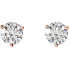 14K Rose Gold 1 CTW Lab-Grown Diamond Earrings