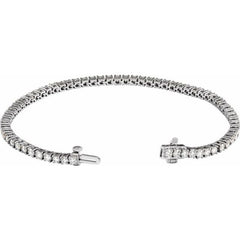 14K White Gold 4 CTW Lab-Grown Diamond Line 7" Bracelet