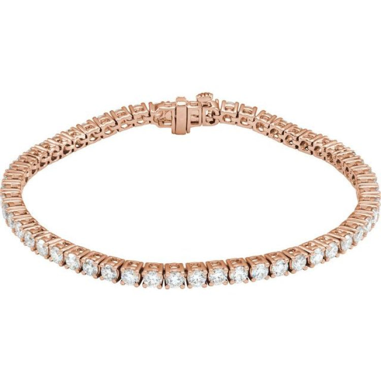 14K Rose Gold 5 CTW Lab-Grown Diamond Line 7" Bracelet