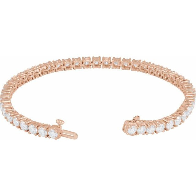 14K Rose Gold 8 CTW Lab-Grown Diamond Line 7" Bracelet